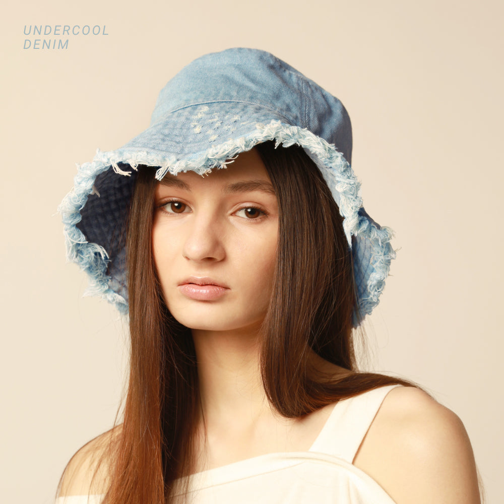 Frayed Cotton Bucket Hat for Summer – Stylish Casual Cotton Sun Hat