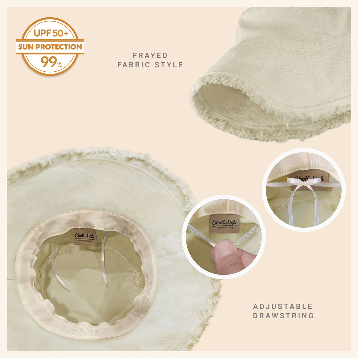 Frayed Cotton Bucket Hat for Summer – Stylish Casual Cotton Sun Hat