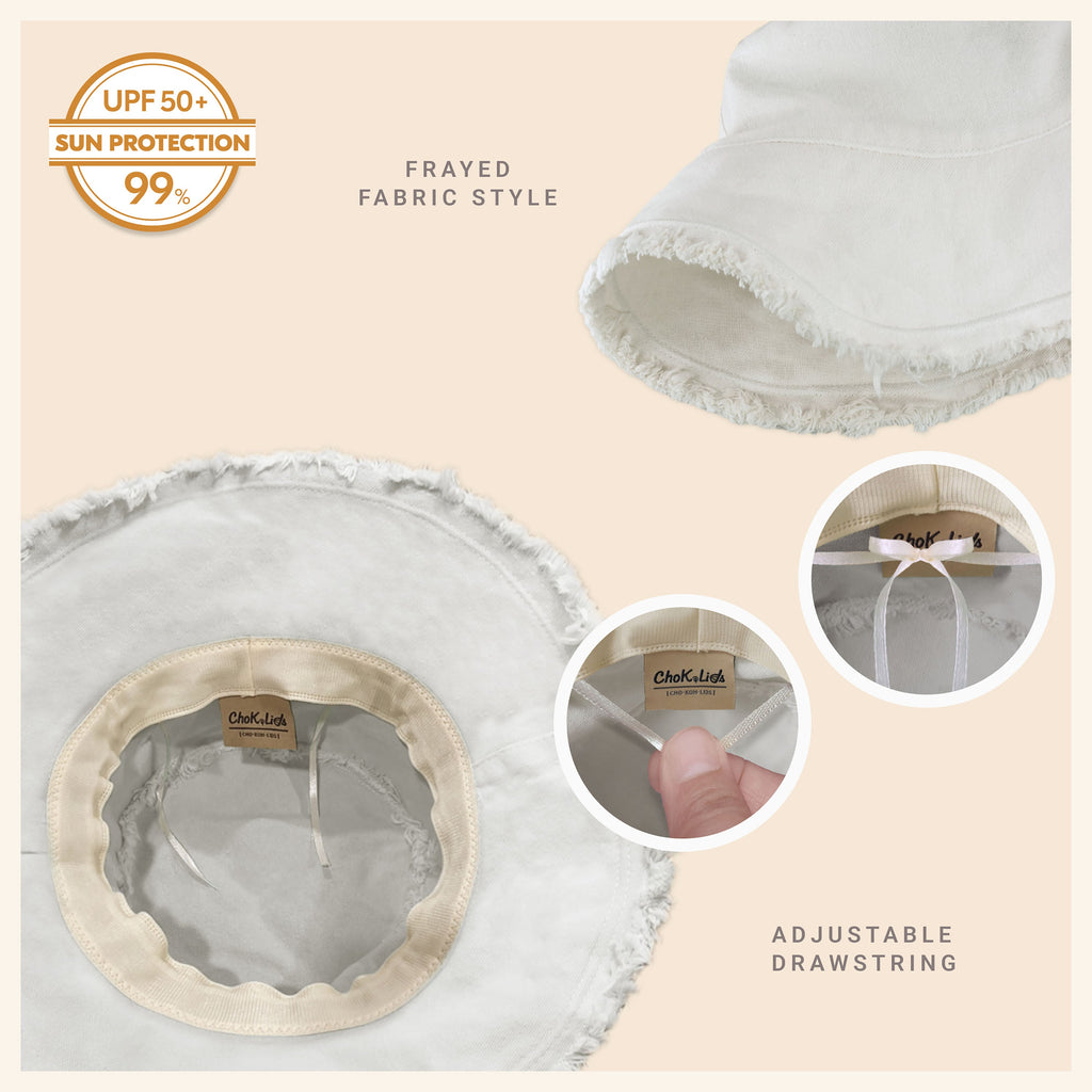Frayed Cotton Bucket Hat for Summer – Stylish Casual Cotton Sun Hat