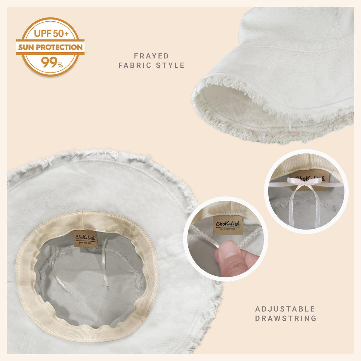 Frayed Cotton Bucket Hat for Summer – Stylish Casual Cotton Sun Hat